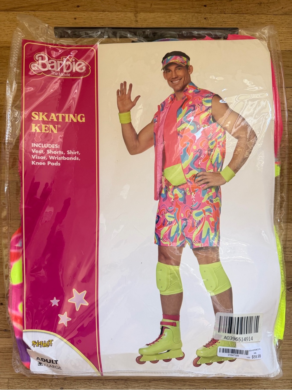 Barbie Neon Pink Multi-Color Skating Ken Halloween Costume